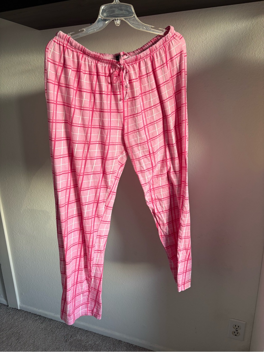 Just Love Pink Plaid Elastic Waist Lounge Pants